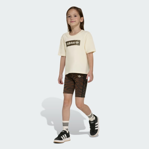 wit AOP FIETSSHORT T-SHIRT-SET