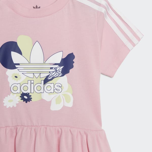 Conjunto Vestido Legging Estampa Floral Rosa adidas adidas Brasil
