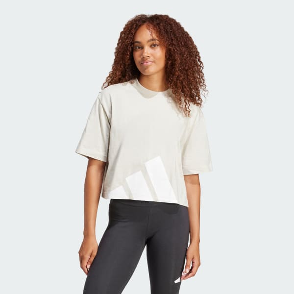 Beige Playera Essentials Boyfriend Logo Grande