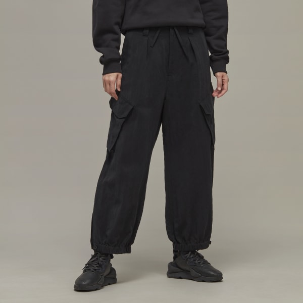 adidas Y-3 Crinkle Twill Cargo Pants - Black | Women's Lifestyle ...