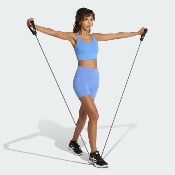 Blauw 3 Stripes Studio All Me Light Support Beha