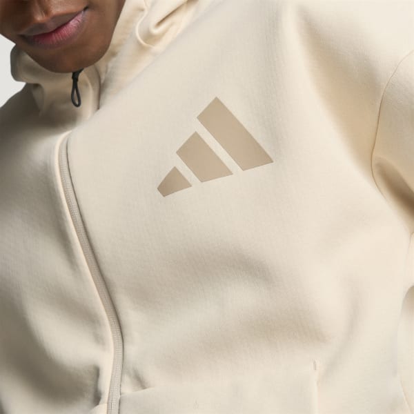 adidas Z.N.E. Full-Zip Hooded Track Jacket - Beige | Free Shipping