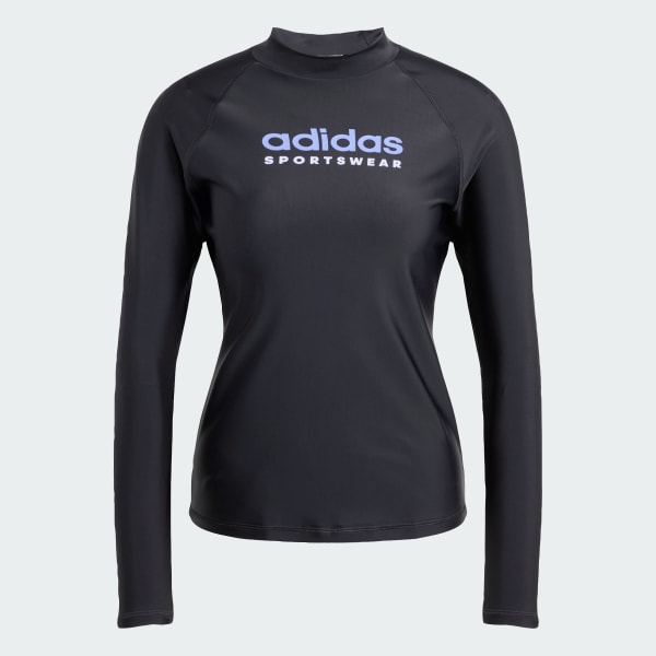 Noir Rashguard à manches longues