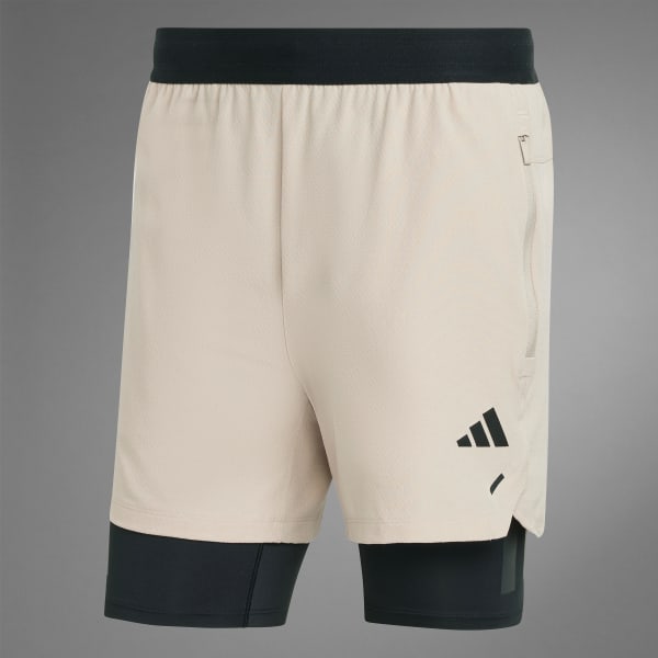 adidas Power Workout Two in One Shorts Beige Free Shipping with adiClub adidas US