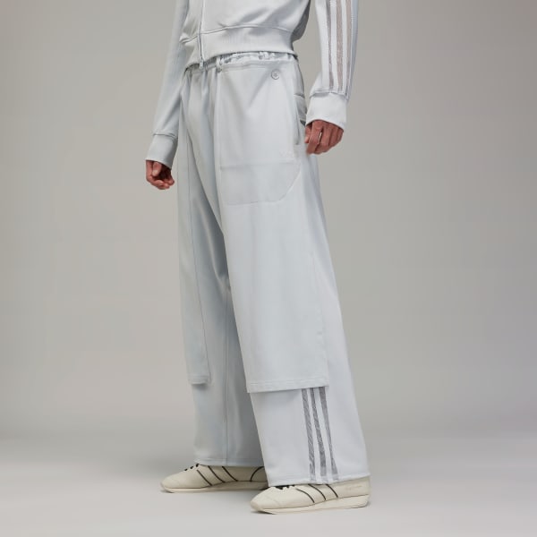Grey Y-3 Mesh Stripes Track Pants