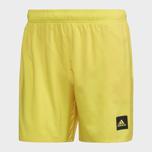 Amarillo Shorts de Natación Cortos de Color Sólido LBS88