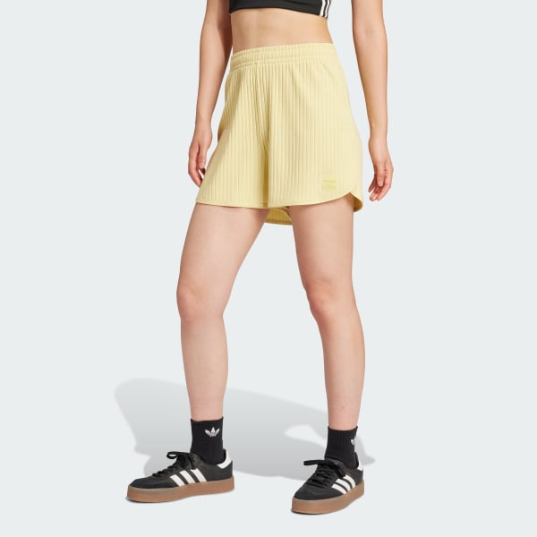 Yellow Essentials Wide Rib Sprinter Shorts