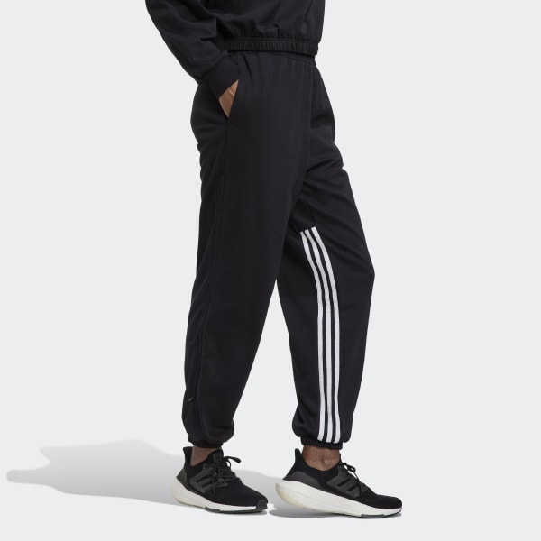 adidas Hyperglam 3-Stripes Oversized Cuffed Joggers with Side Zippers ...