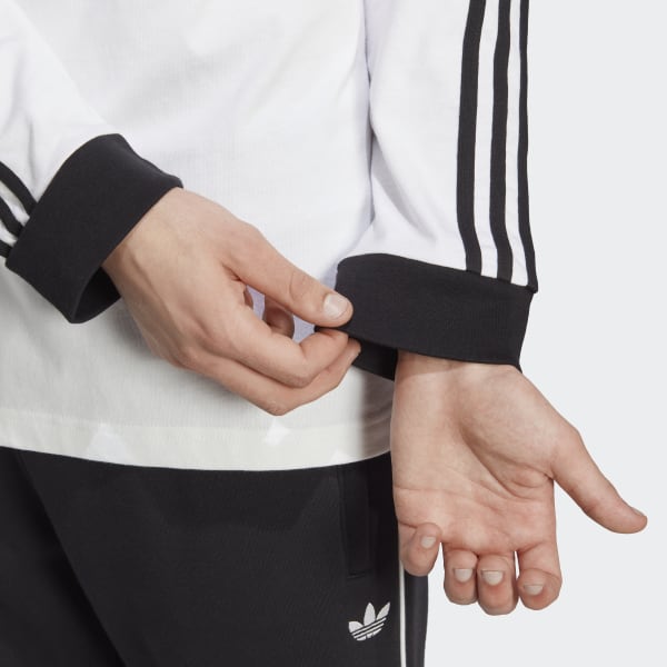 Hvit Adicolor Classics 3-Stripes Long Sleeve T-skjorte
