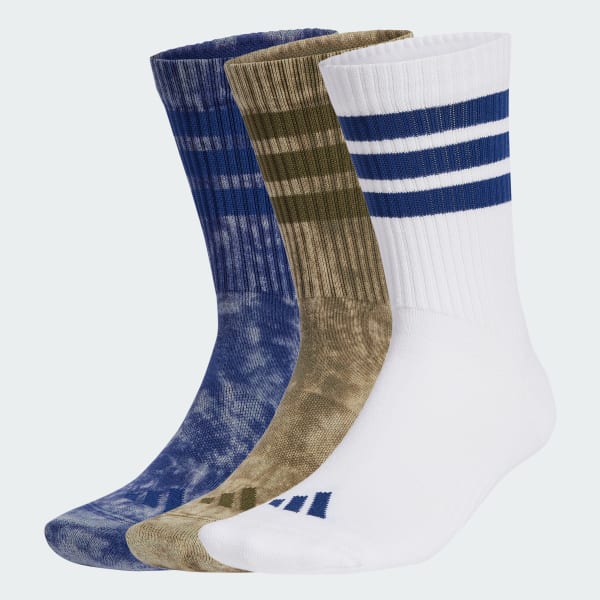 Blue Stonewash Crew Socks 3 Pairs