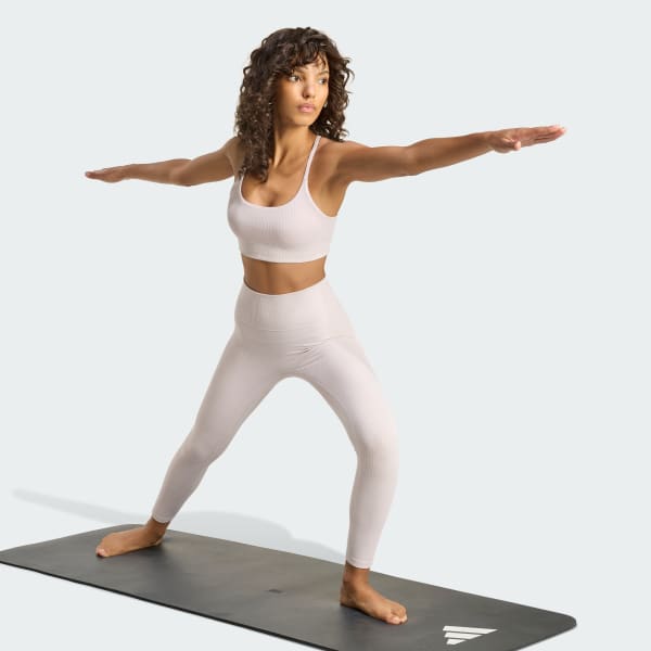 Purple adidas All Me Light Support Rib Bra Long Line Bra