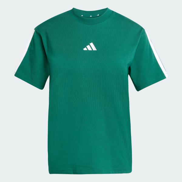 Green Essentials 3-Stripes Cotton T-Shirt