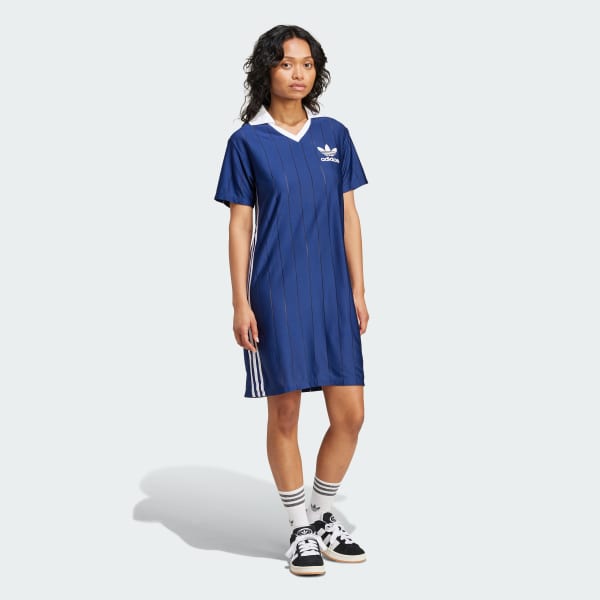ワンピース *Adidas*adidas*Adidas* 3S Pinstripe Dress Dark Blue IX5509 adidas Adicolor 3-Stripes Pinstripe Dress - Blue | adidas