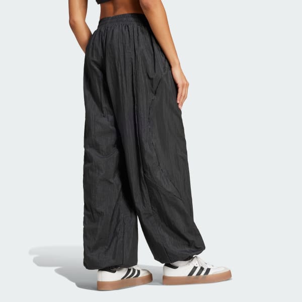 Siyah Wide Leg Woven Eşofman Altı