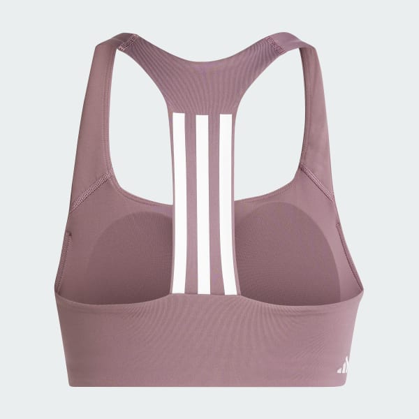 Purple Powerimpact Training Medium-Support 3-Stripes Bra