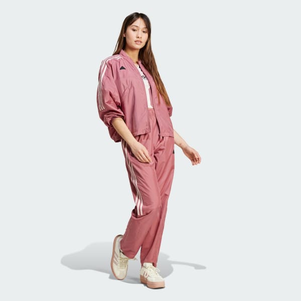 สีชมพู กางเกงขายาวผ้าทอ Tiro Cut 3-Stripes Summer