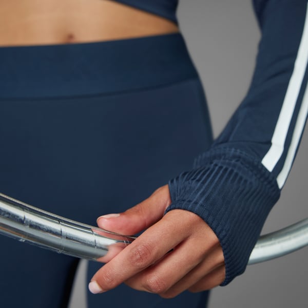 Blauw Hyperglam Ribbed Cover-Up met Ritssluiting