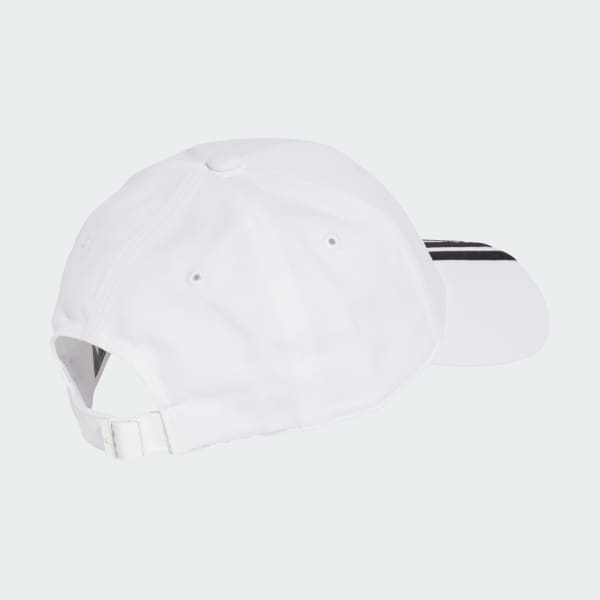 White 3-Stripes New Logo Baseball Cap