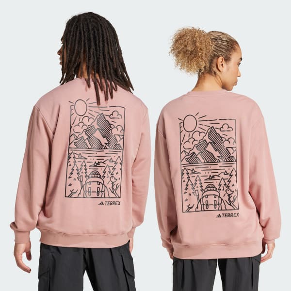 Rosado Polerón Terrex Estampado Cuello Redondo