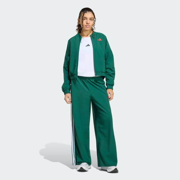 Verde Chamarra Rompevientos Essentials 3 Franjas Tejida