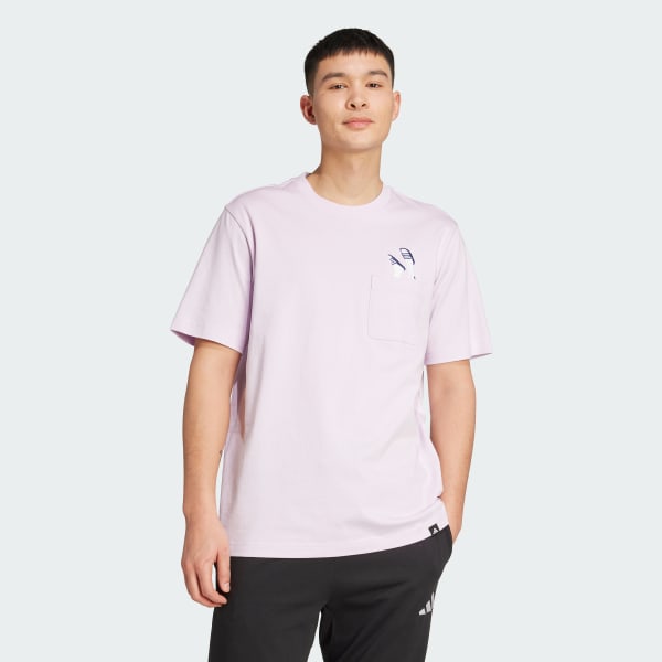 Purple Lounge Slides Graphic Pocket Tee
