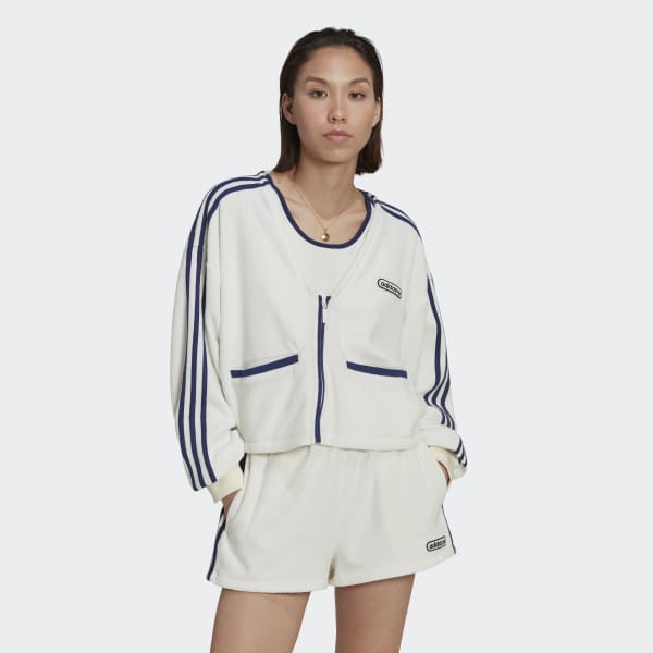 Hvid Crop Towel Terry cardigan NCX23