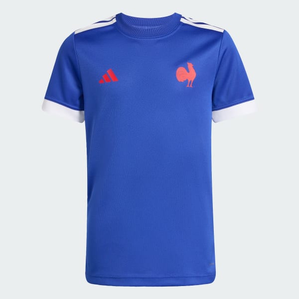 Bleu T-shirt supporter de rugby Domicile France Replica Enfants