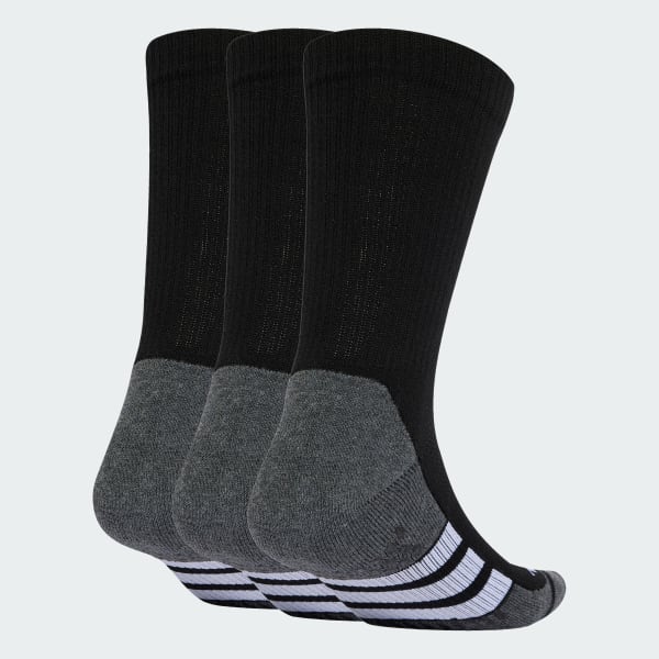 Black Performance Grip CLIMACOOL Cushioned Crew Socks 3 Pairs
