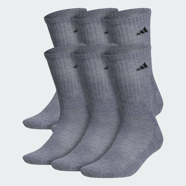 Grey Athletic Cushioned Crew Socks 6 Pairs