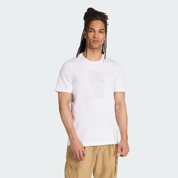 สีขาว เสื้อยืดพิมพ์ลาย Terrex