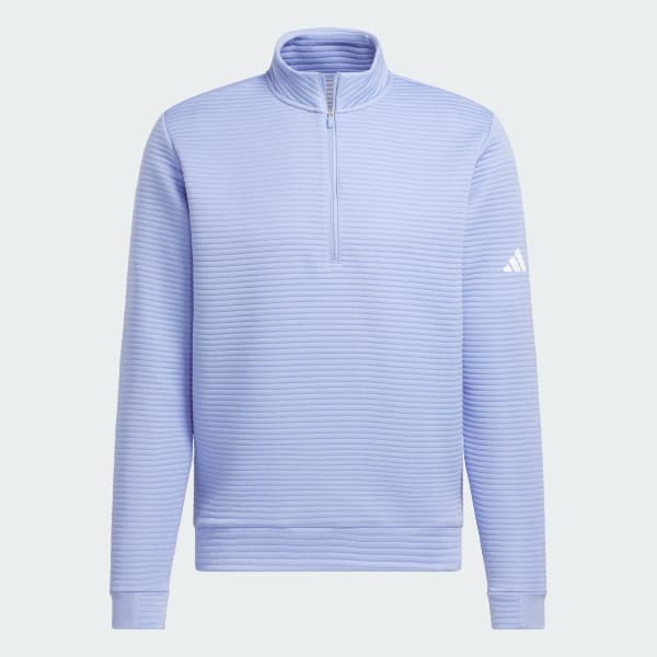 adidas DWR Textured 1/4 Zip Golf Pullover - Blue/White adidas DWR Textured 1/4 Zip Golf Pullover - Blue/White