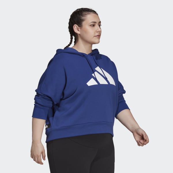 Blau adidas Sportswear Future Icons Hoodie – Große Größen EMI53