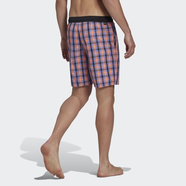 adidas Classic-Length Check Swim Shorts - Blue | adidas UK