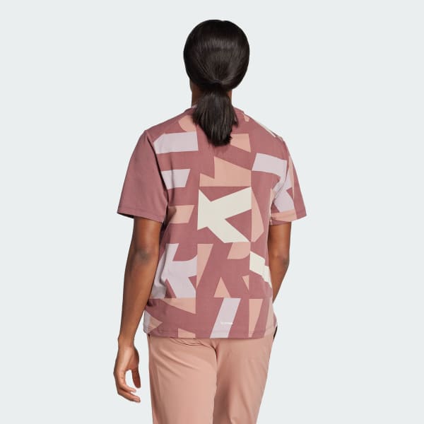 Burgundy Terrex Multi Climacool Printed T-Shirt