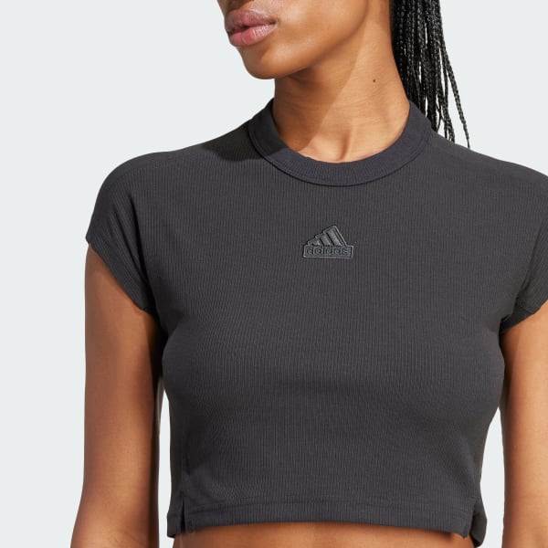 Adidas ribbed outlet crop top