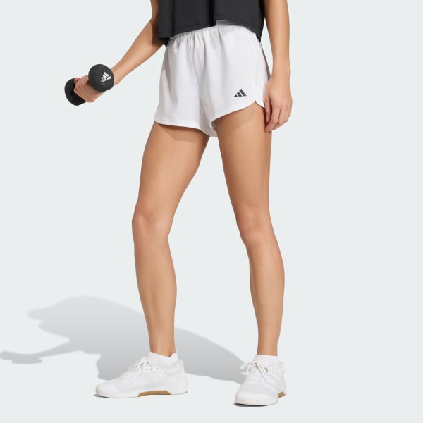 Blanc Short de training taille haute Pacer 3 bandes