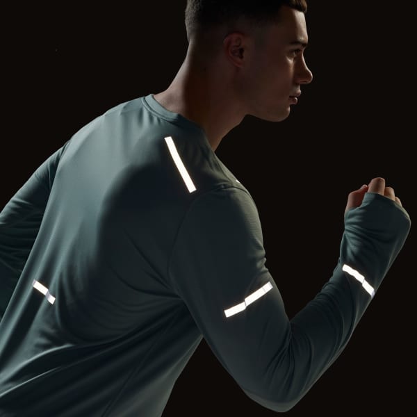adidas Ultimate Running Reflective Long Sleeve Tee - Green