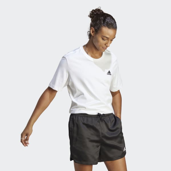 White Essentials Single Jersey Embroidered Small Logo Tee