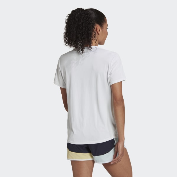 run it Damen Bekleidung Strumpfware adidas Originals Adidas running t-shirt in Weiß 