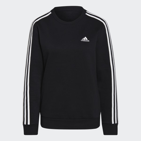 Adidas Women's Louisiana-Lafayette Ragin' Cajuns Black 3-Stripe Crew Pullover Sweatshirt, XL | Holiday Gift