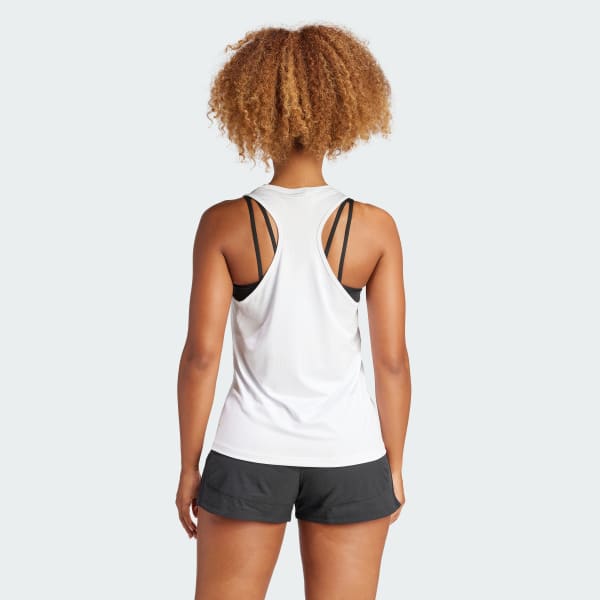 White Designed for Training Tank Top