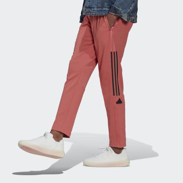 Red 3-Stripes Cuffed Pants