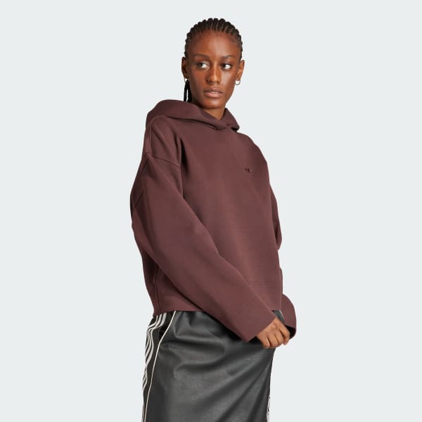 Marrom Moletom Capuz Curto Premium Essentials