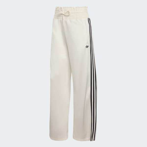 White SMOCKED FIREBIRD TRACKPANTS