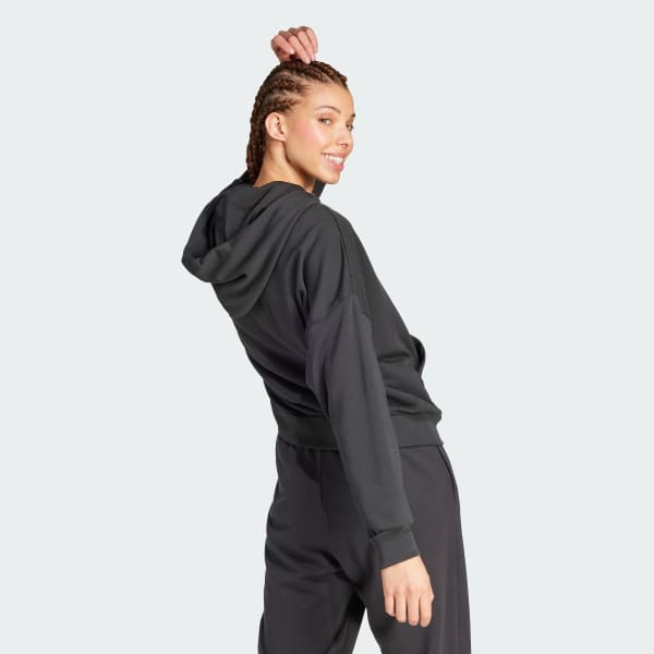 Negro Polera con capucha Essentials Big Logo French Terry Loose