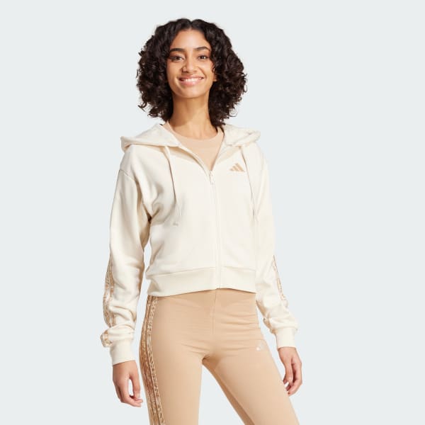 White Essentials Seasonals Animal French Terry Full-Zip Hoodie