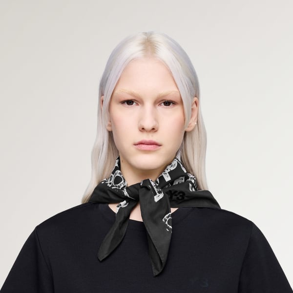 Black Y-3 GRAPHIC BANDANA