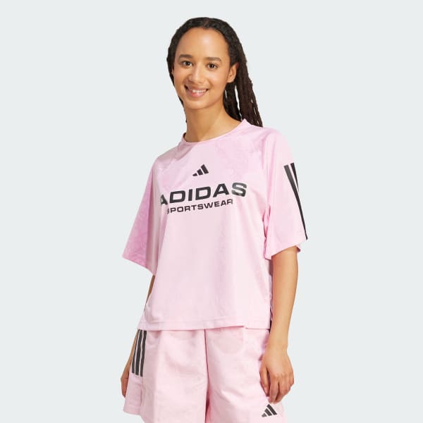 Pink Tiro x Common Goal Jacquard Tee
