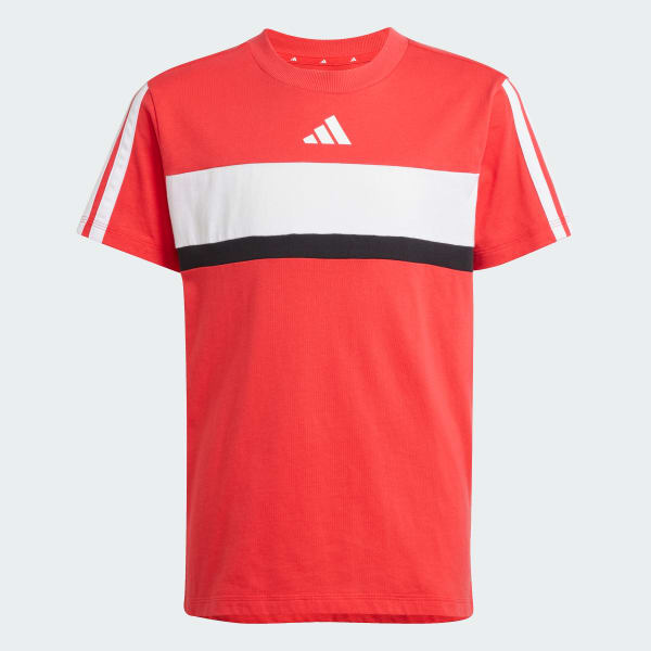 Vermelho Camiseta Seasonal Essentials Tiberio Três Listras Infantil