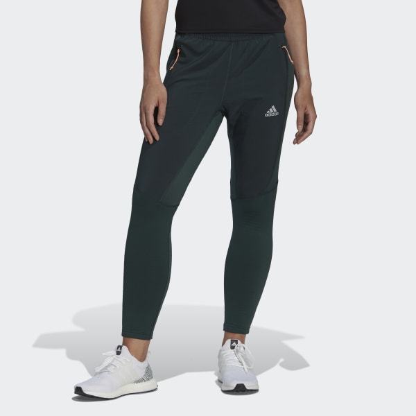 adidas X-City Fleece Running Pants - Green, Women's Running
